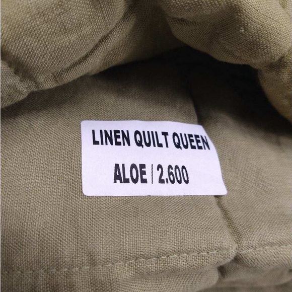 NWT QUINCE European Linen Box Quilt Full/Queen Aloe 8916 - Picture 8 of 11